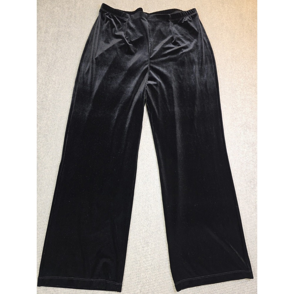 Chico's Travelers Velvet Black Pull On Comfort Stretch Pants Size 2R/Large